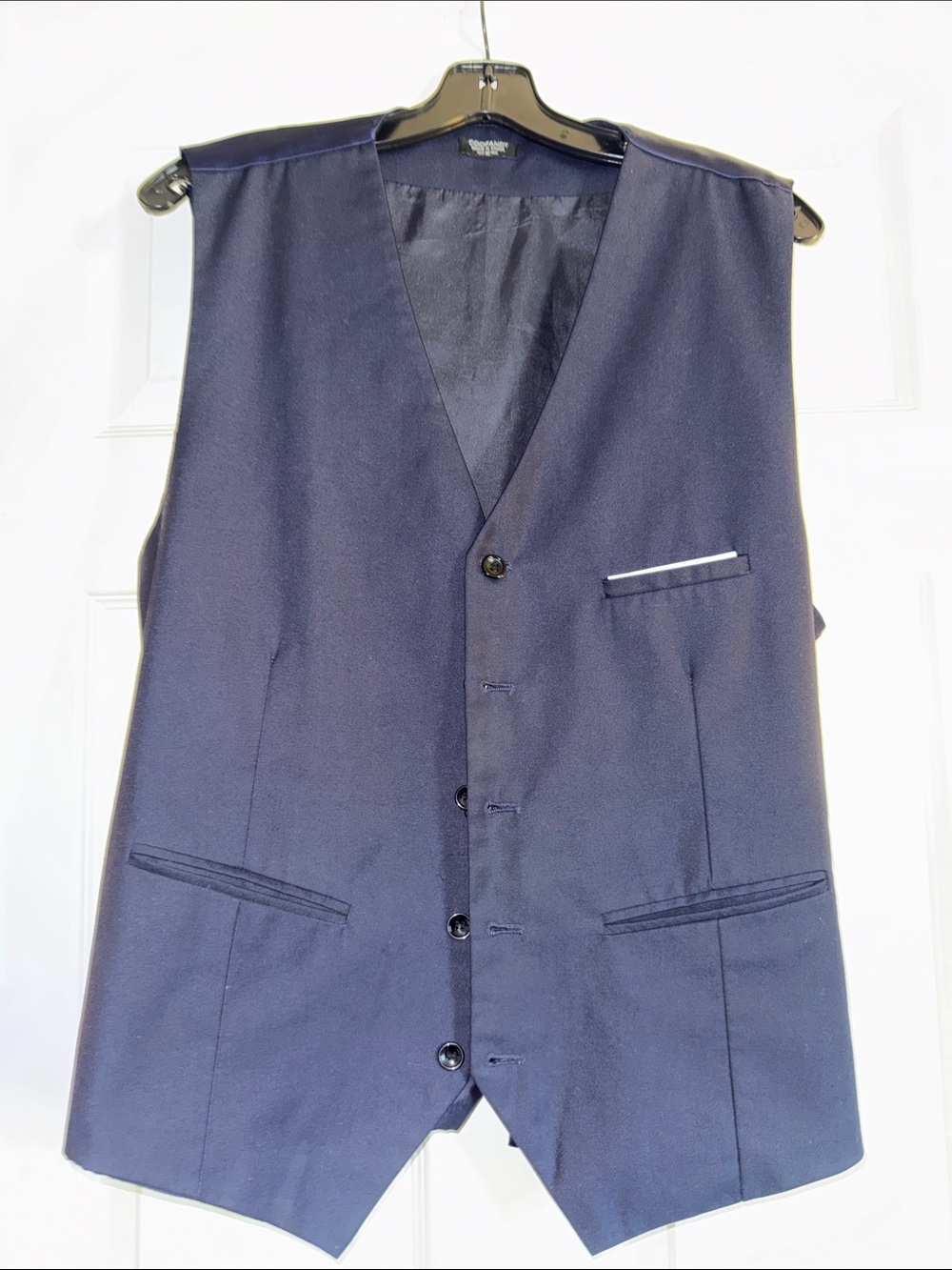 Men's Navy Blue Tailored Vest - Classic Formal Waistcoat